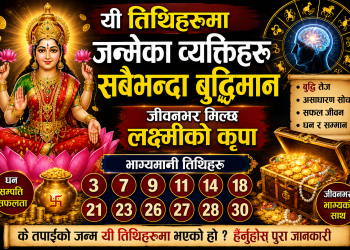 यी तिथीहरूमा जन्मेका व्यक्तिहरू सबैभन्दा बुद्धिमान, जीवनभर मिल्छ लक्ष्मीको कृपा
